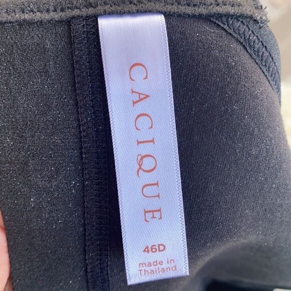 Cacique Black Full Coverage Bra 46D - Picture 7 of 8